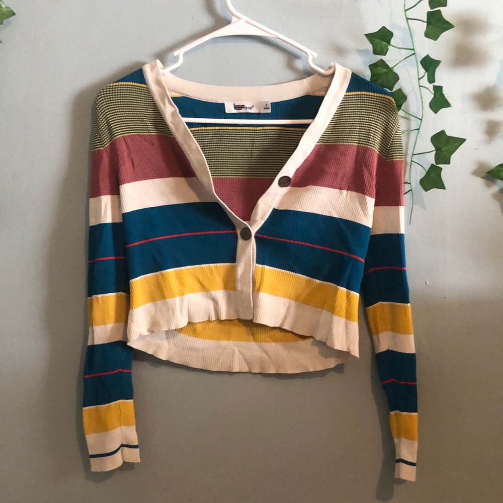 colorful cropped cardigan
